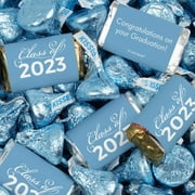 116 Pcs Light Blue Graduation Candy Party Favors Miniatures \u0026 Light Blue Kisses (1.5 lbs, Approx. 116 Pcs)